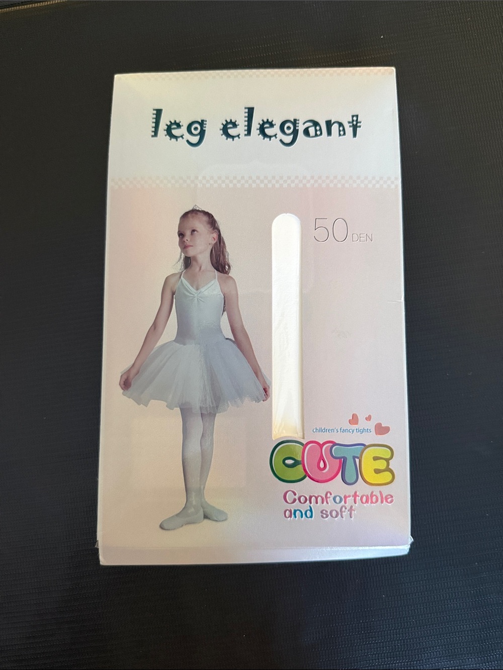 Leg Elegant Kids' White Ballet Tights - Cute Comfortable 50 DEN